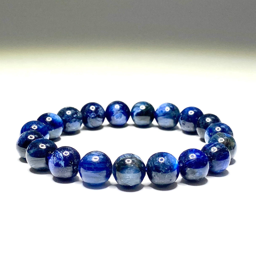 Blue Kyanite Crystal Bracelet - 10mm Natural Gemstone Jewelry