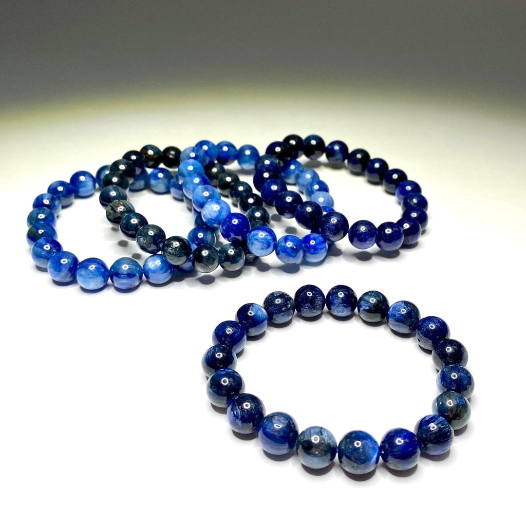 Blue Kyanite Crystal Bracelet - 10mm Natural Gemstone Jewelry