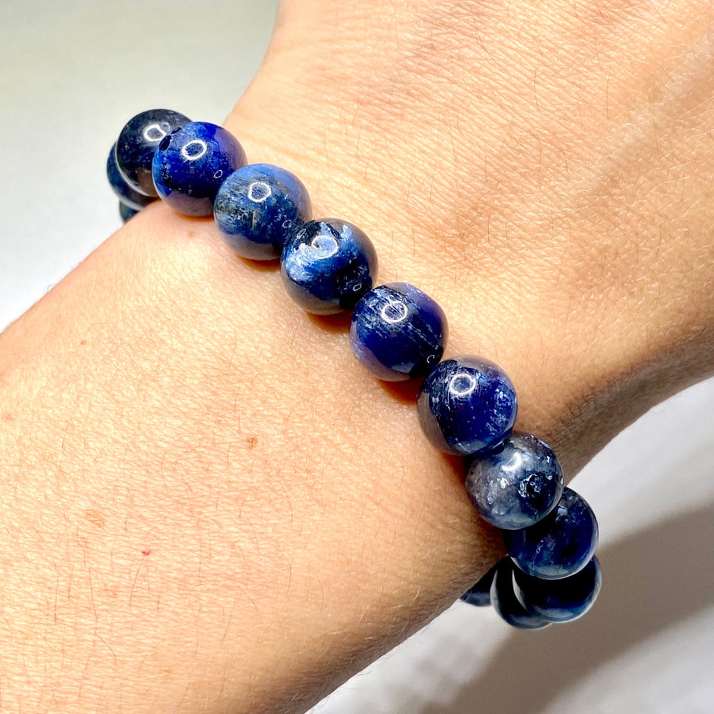 Blue Kyanite Crystal Bracelet - 10mm Natural Gemstone Jewelry