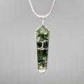 Emerald in Orgonite Wire Wrapped Pendant Necklace