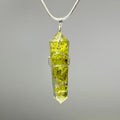 Peridot in Orgonite Wire Wrapped Pendant Necklace