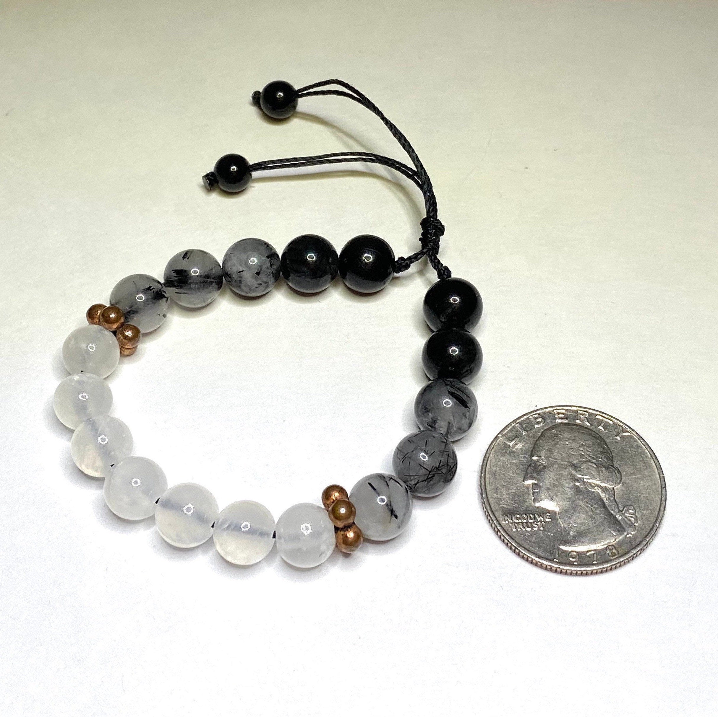 Black Tourmaline and Selenite Crystal Bracelet