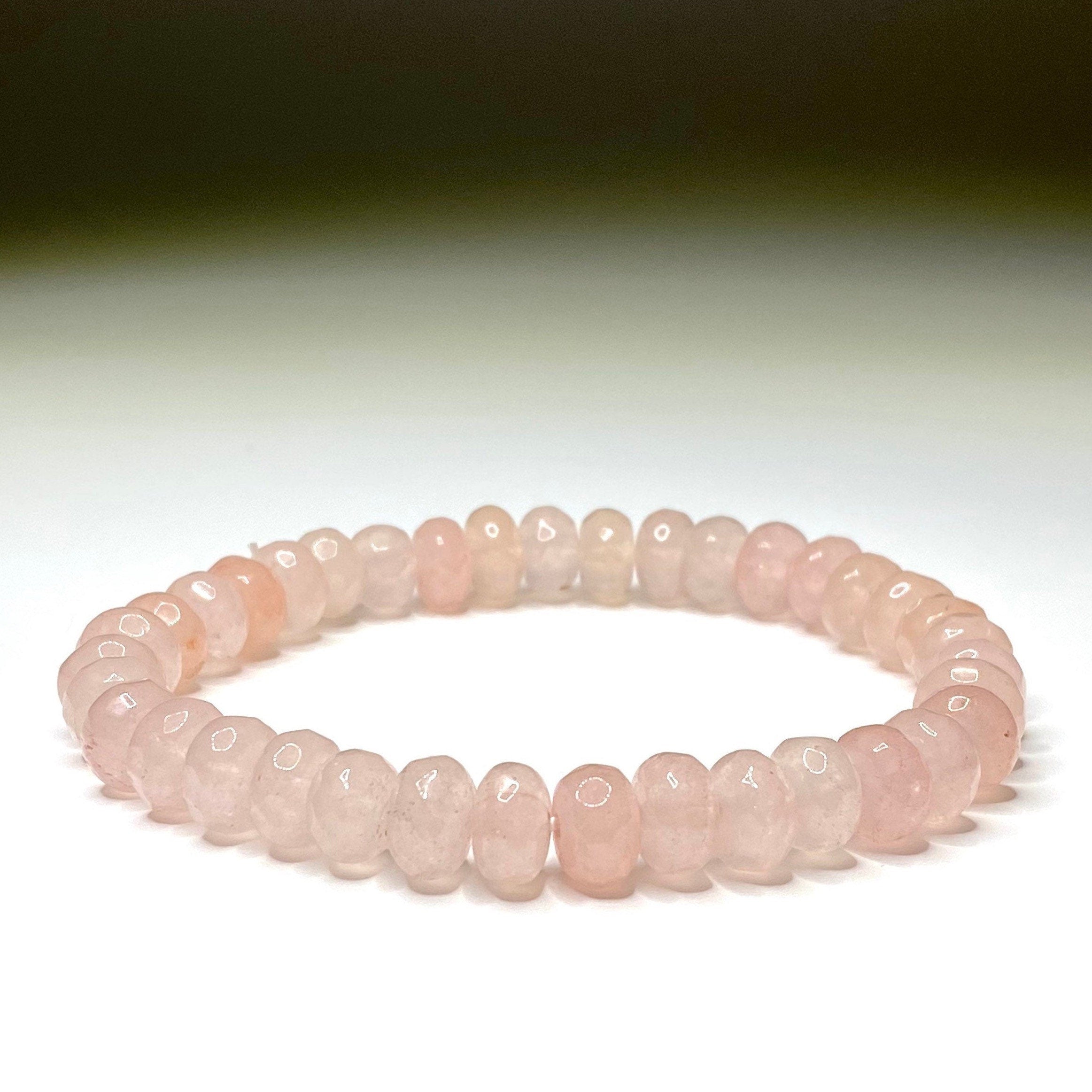 Rose Quartz Rondelle Crystal Bracelet