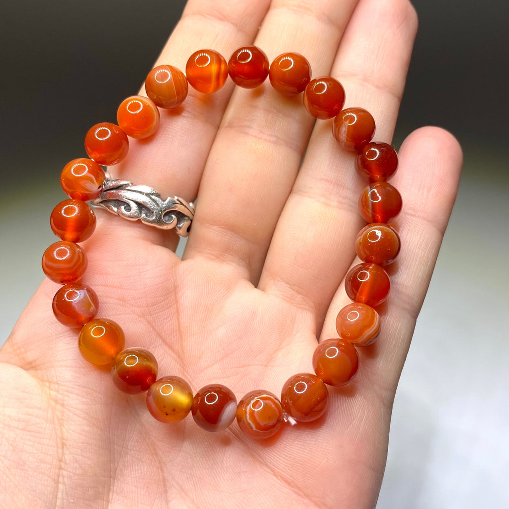 Carnelian Crystal Bracelet: Handmade Gemstone Beaded Bracelet