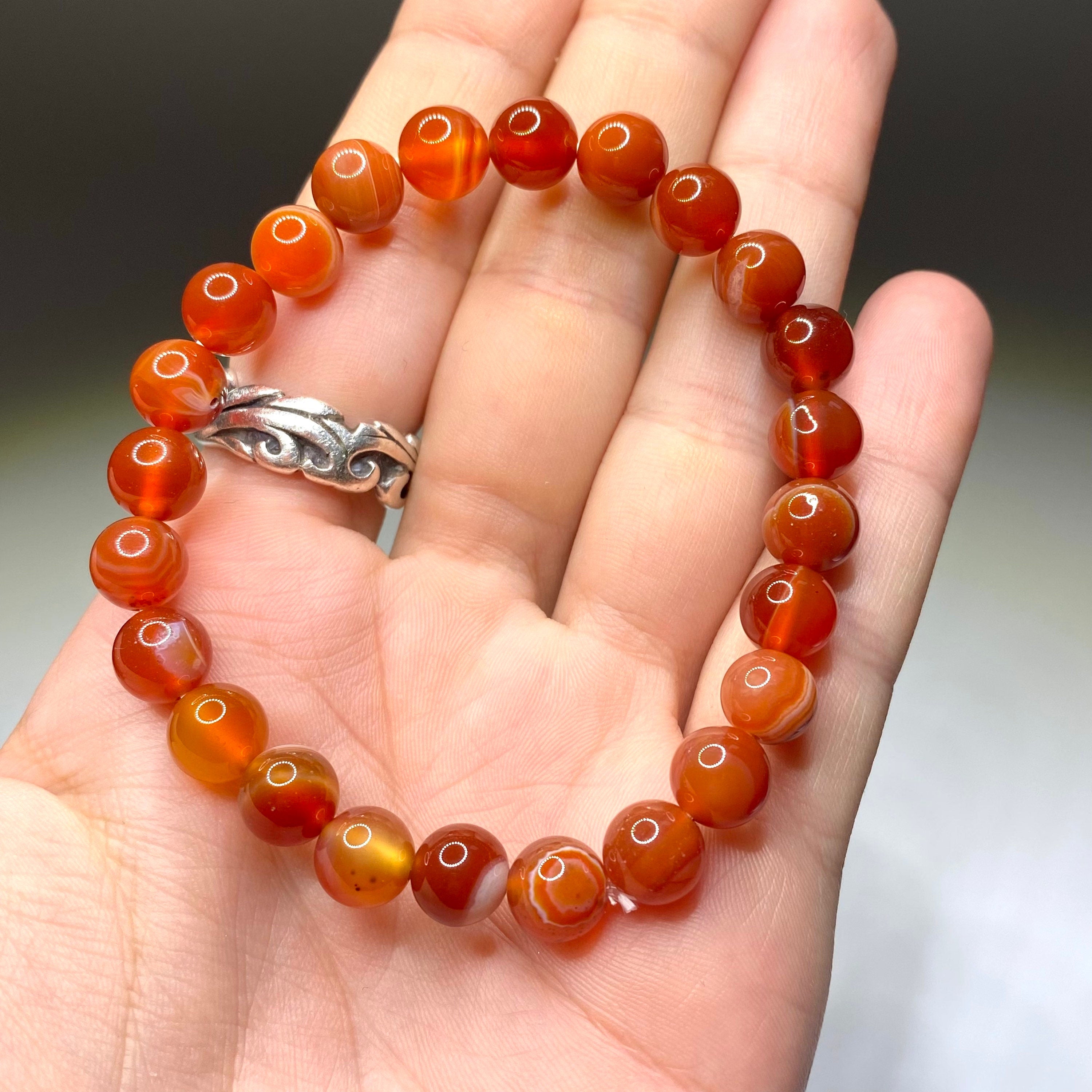Carnelian Crystal Bracelet: Handmade Gemstone Beaded Bracelet