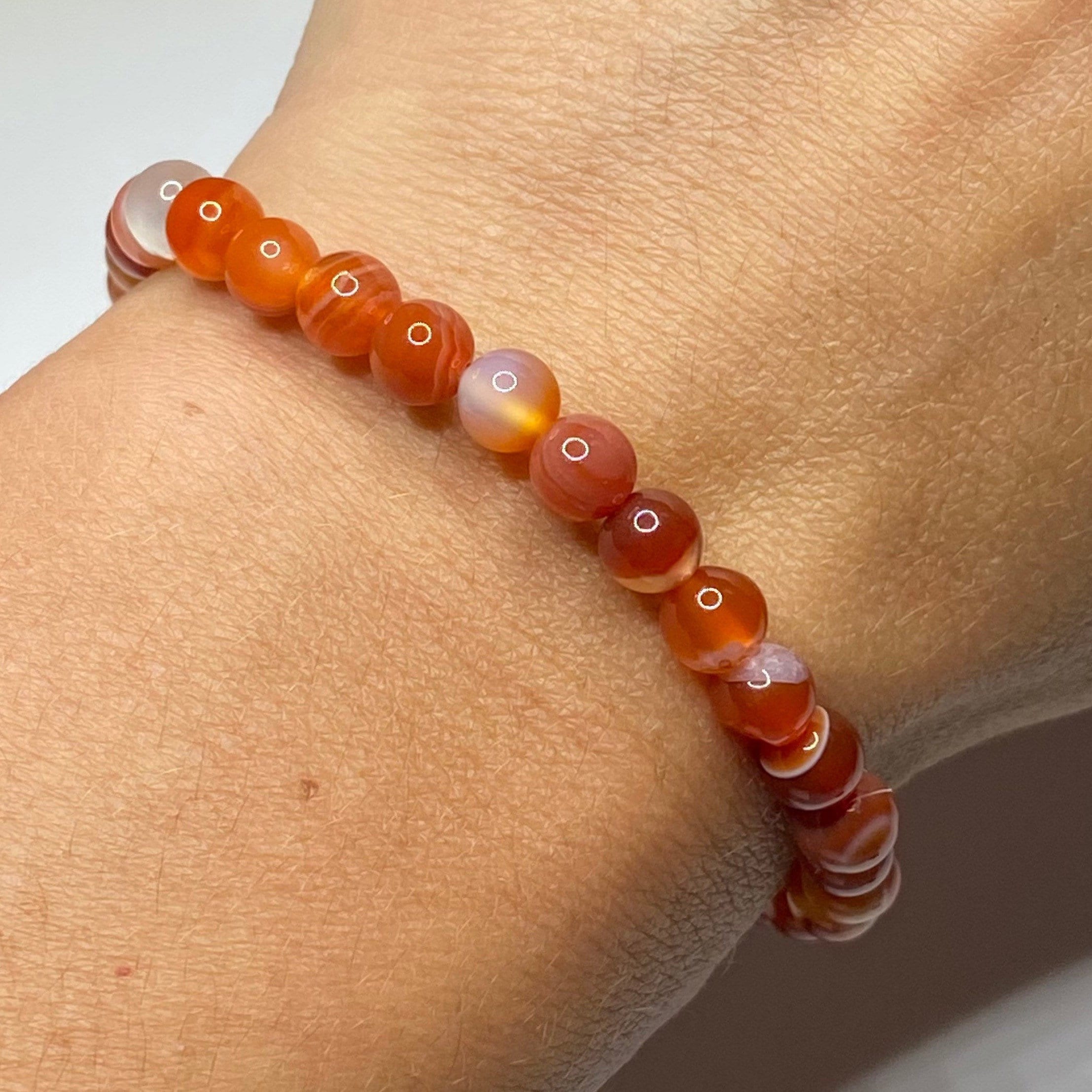 Carnelian Crystal Bracelet: Handmade Gemstone Beaded Bracelet