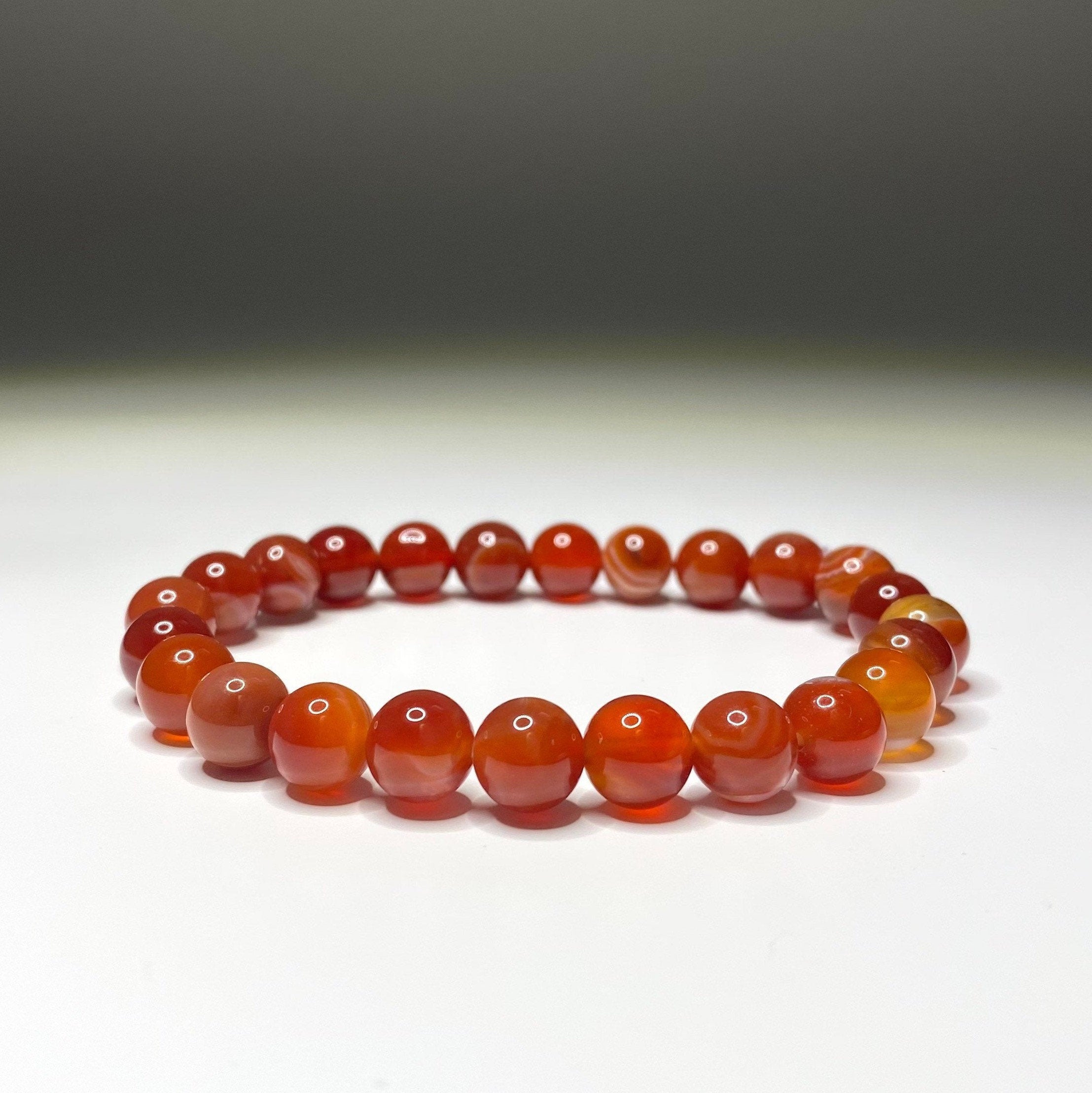 Carnelian Crystal Bracelet: Handmade Gemstone Beaded Bracelet
