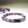 Amethyst Crystal Beaded Bracelet, Faceted Rondelle Gemstone Bracelet
