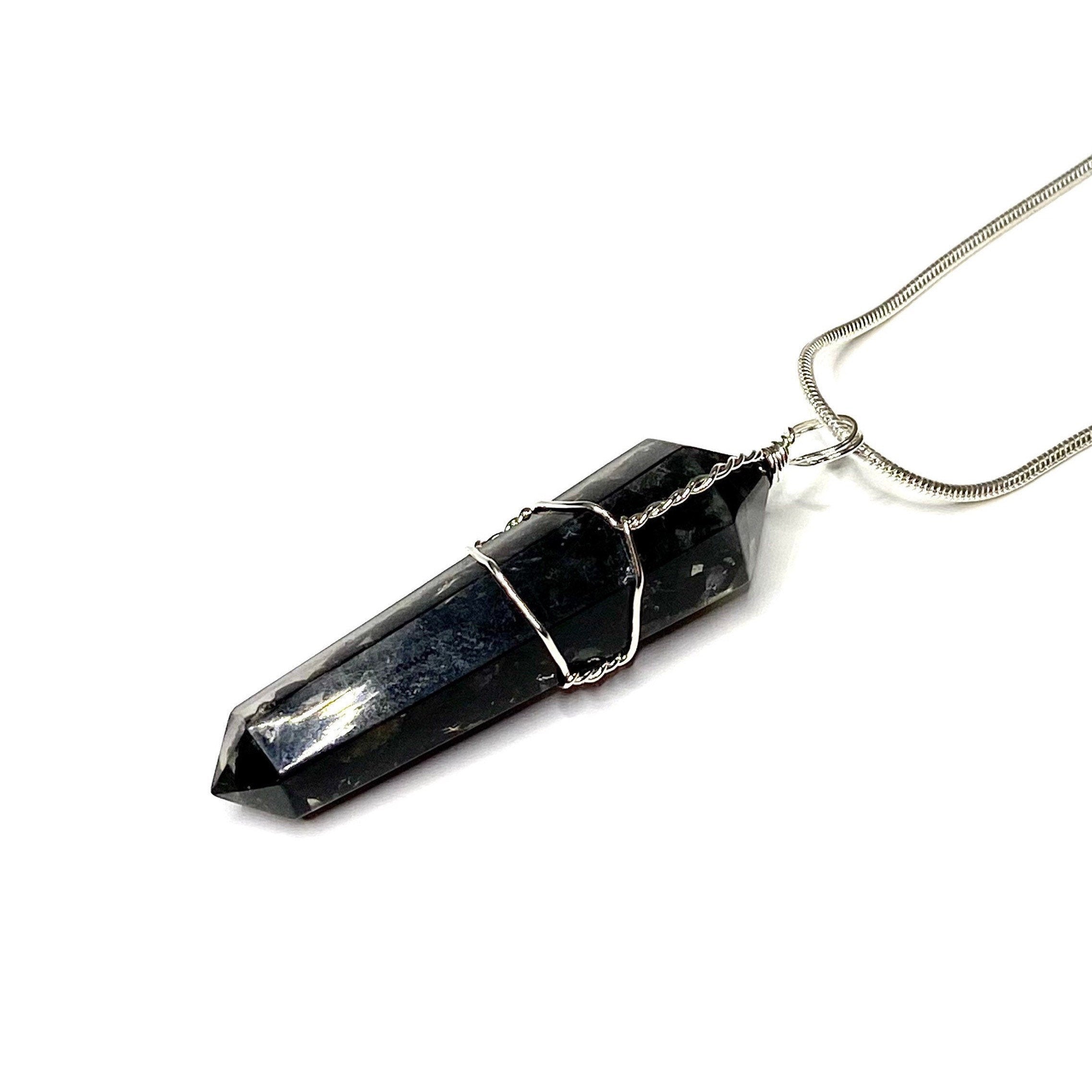 Shungite in Orgonite Wire Wrapped Pendant Necklace