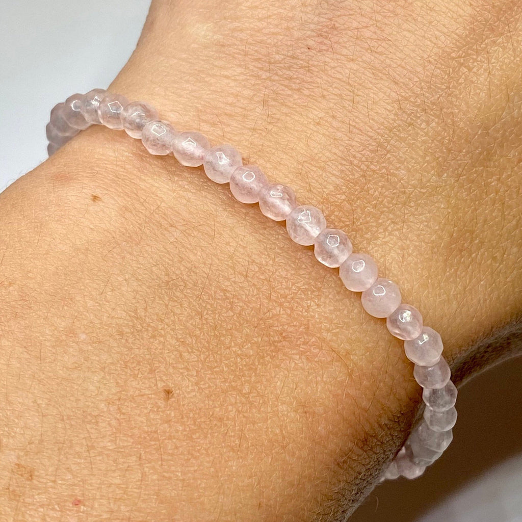 Rose Quartz Rondelle Crystal Bracelet