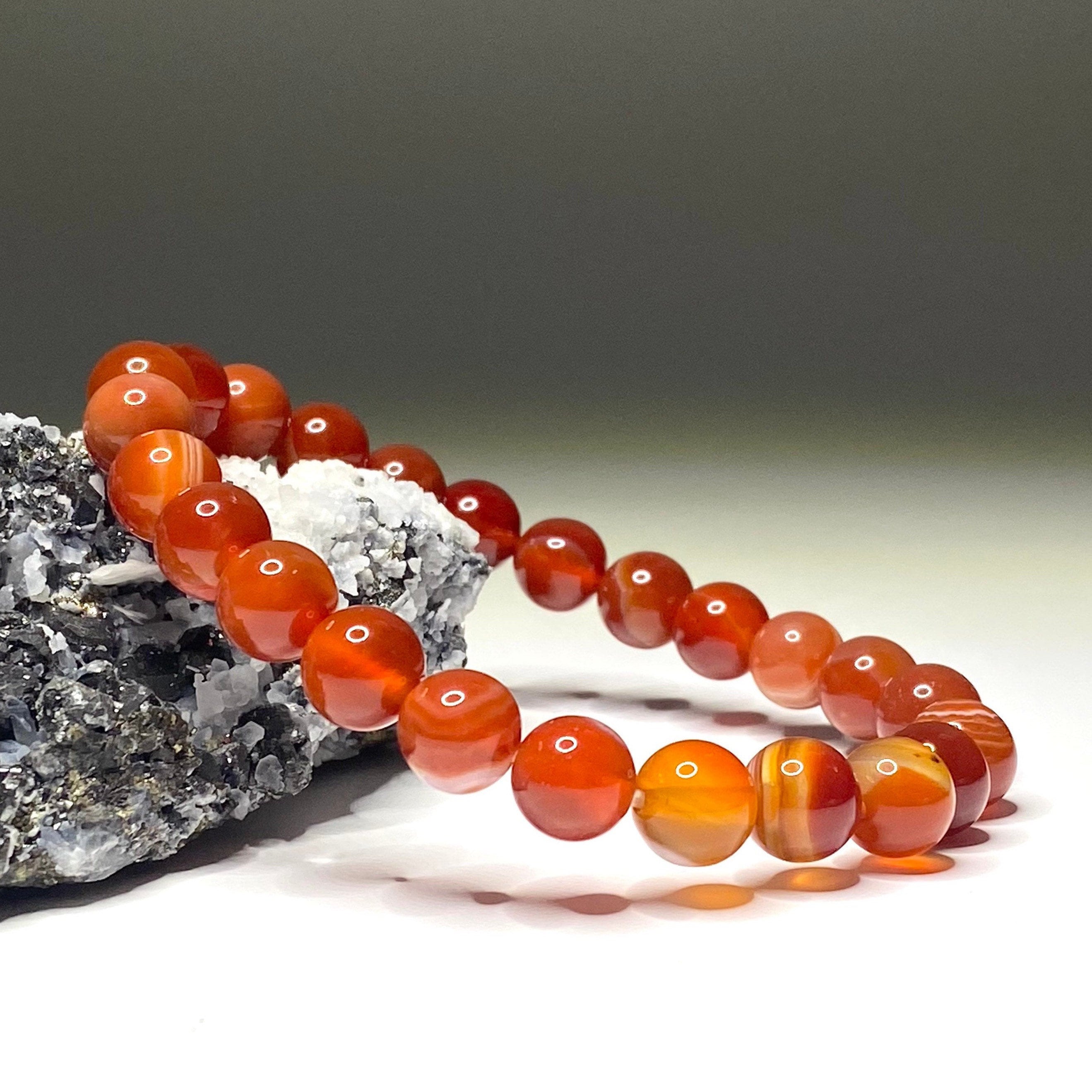 Carnelian Crystal Bracelet: Handmade Gemstone Beaded Bracelet