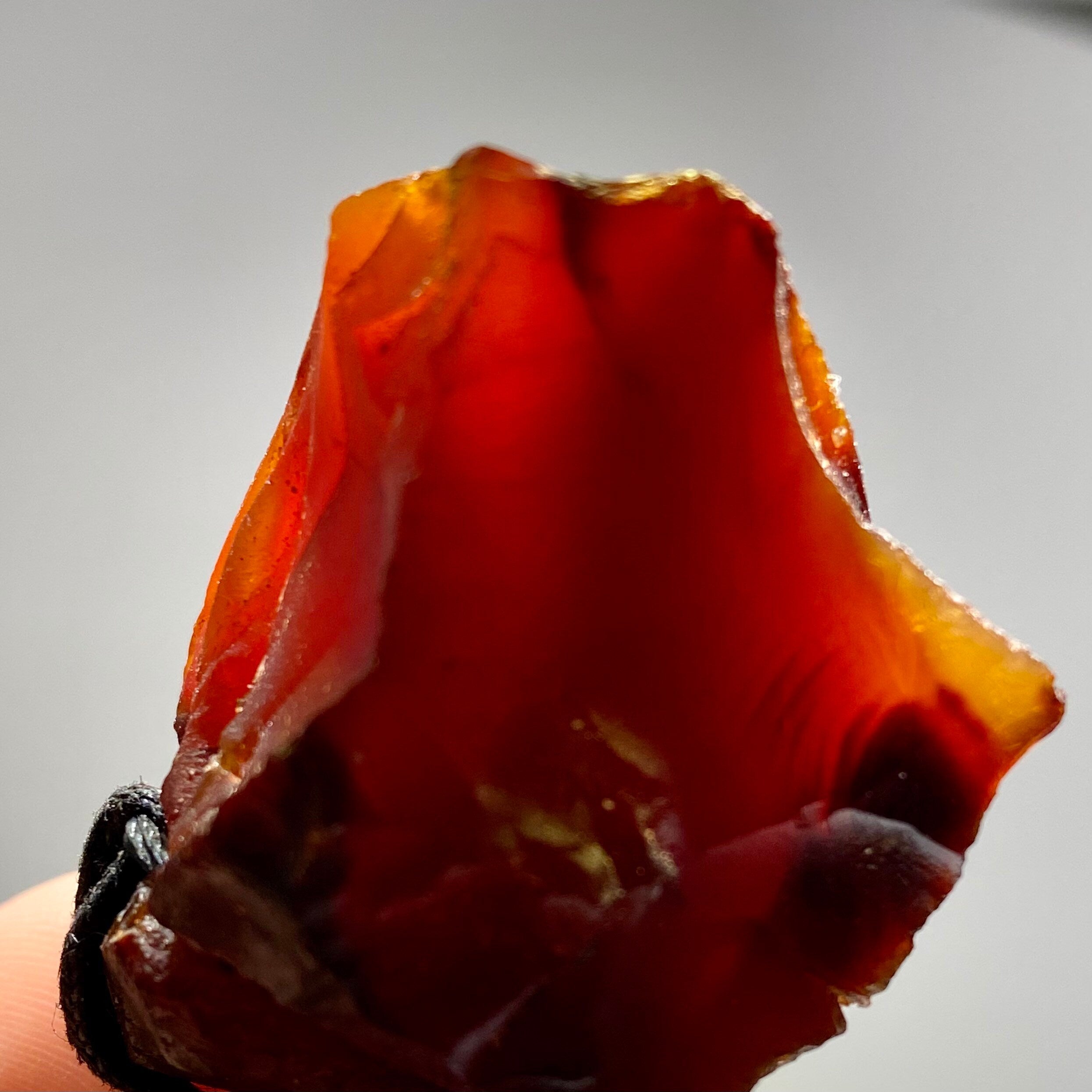 Carnelian Crystal Pendant Necklace: Raw Gemstone Cord Necklace