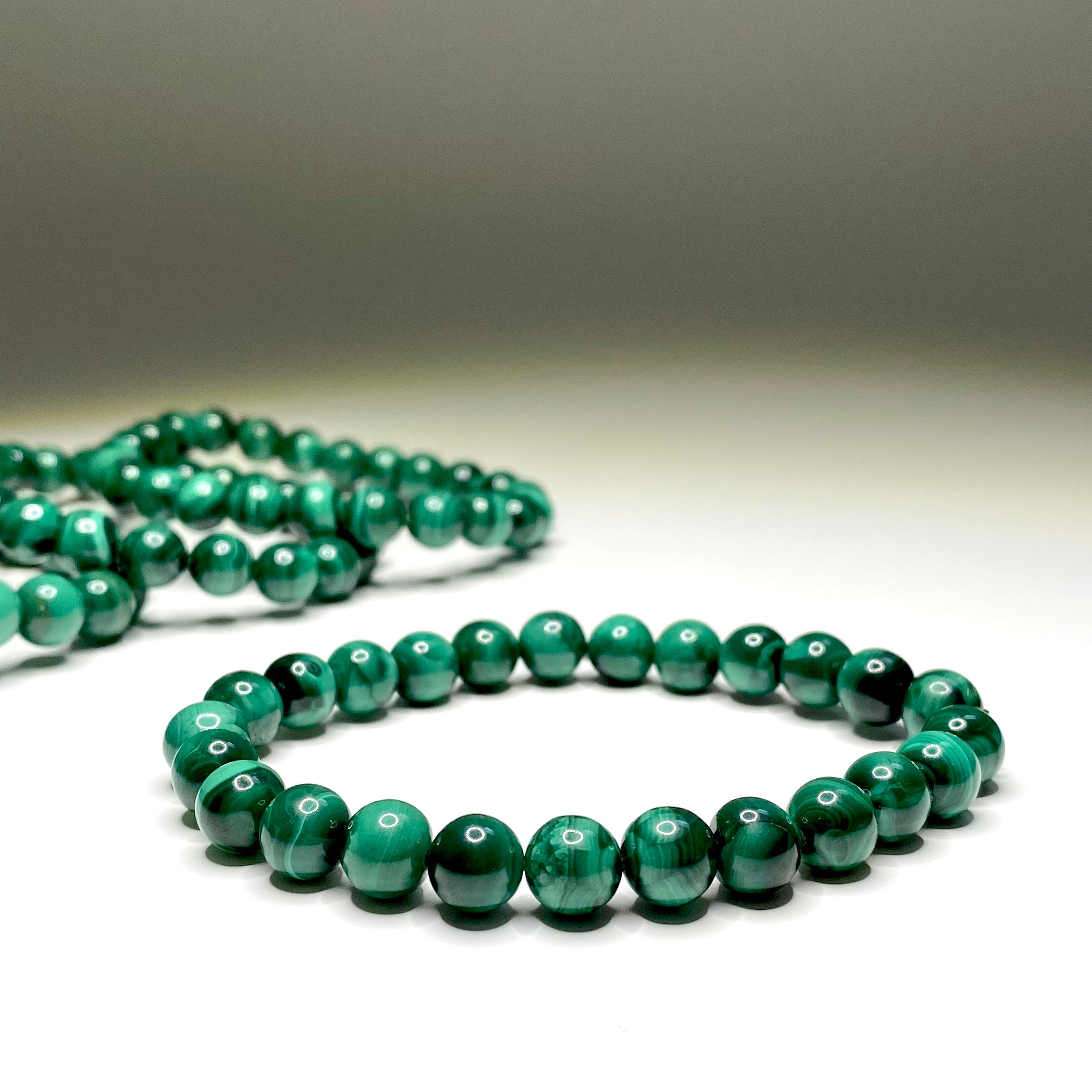 Malachite Crystal Bracelet: Handmade Gemstone Beaded Bracelet