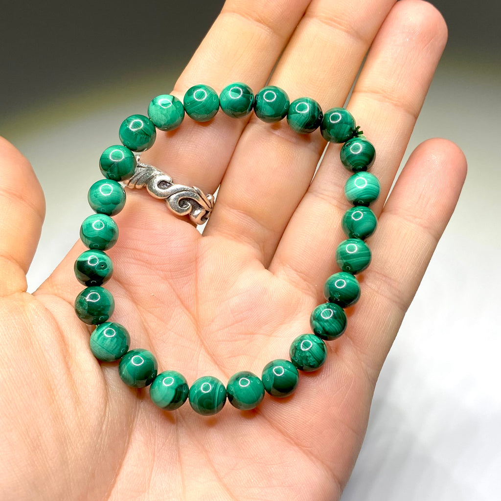 Malachite Crystal Bracelet: Handmade Gemstone Beaded Bracelet