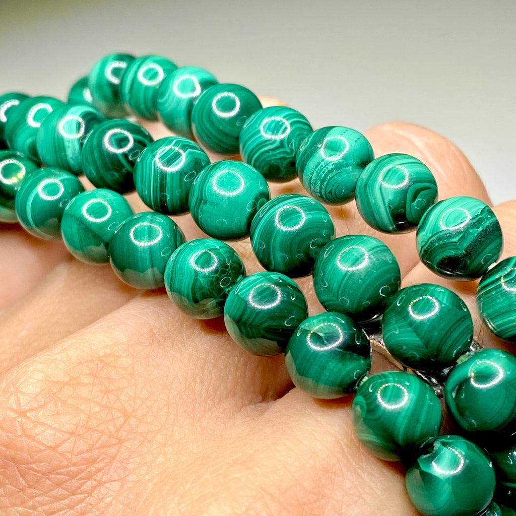 Malachite Crystal Bracelet: Handmade Gemstone Beaded Bracelet