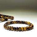 Tiger Eye Faceted Rondelle Crystal Bracelet: Handmade Gemstone Beaded Bracelet