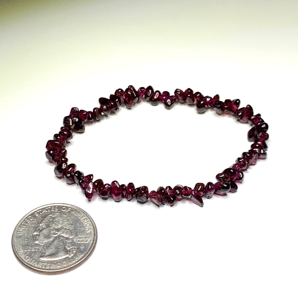 Garnet Crystal Chips Bracelet: Handmade Gemstone Beaded Bracelet