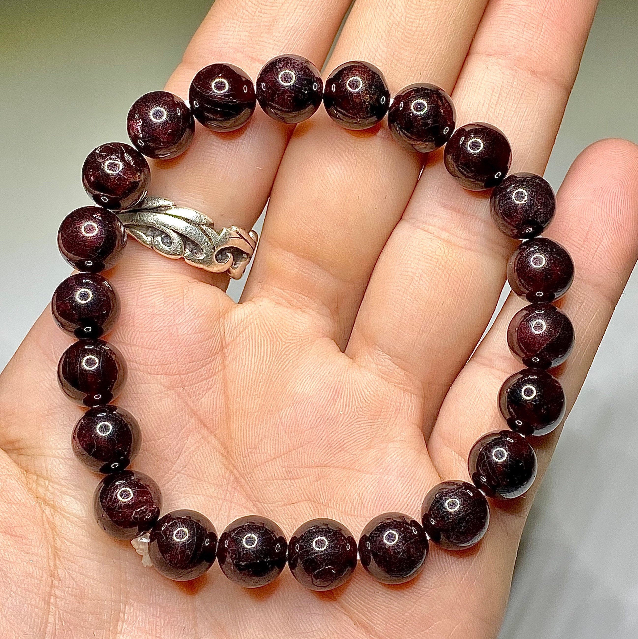 Garnet Crystal Bracelet: Handmade Gemstone Beaded Bracelet - #2