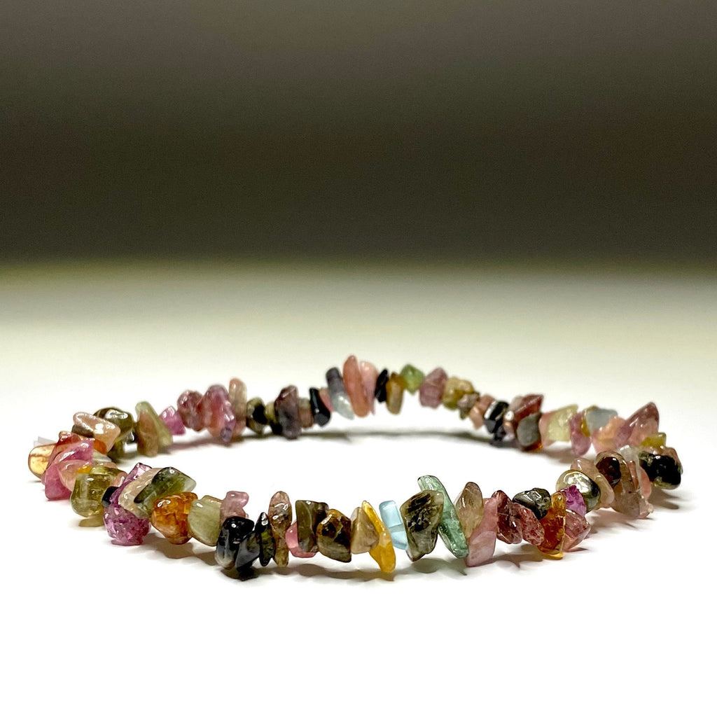 Watermelon Tourmaline Crystal Chips Bracelet
