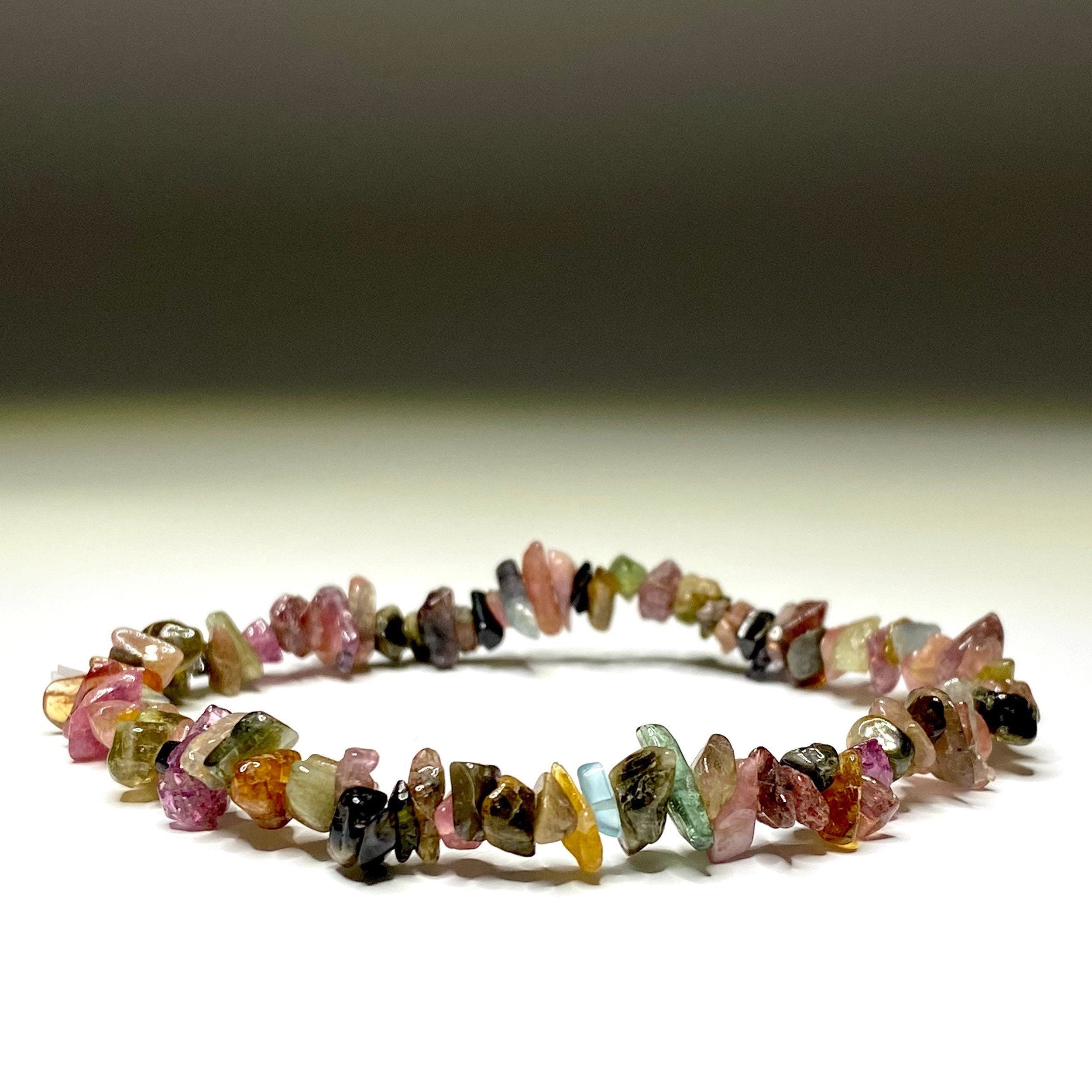 Watermelon Tourmaline Crystal Chips Bracelet