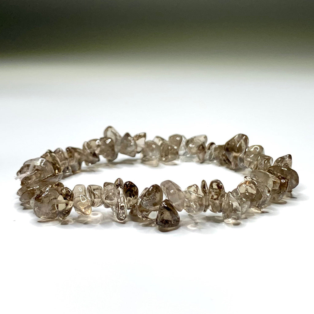 Smoky Quartz Crystal Chips Bracelet: Handmade Gemstone Beaded Bracelet