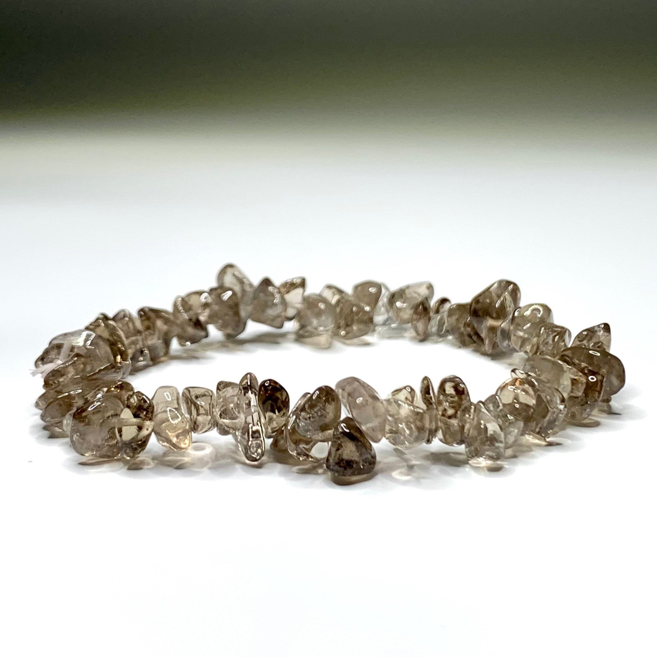 Smoky Quartz Crystal Chips Bracelet: Handmade Gemstone Beaded Bracelet