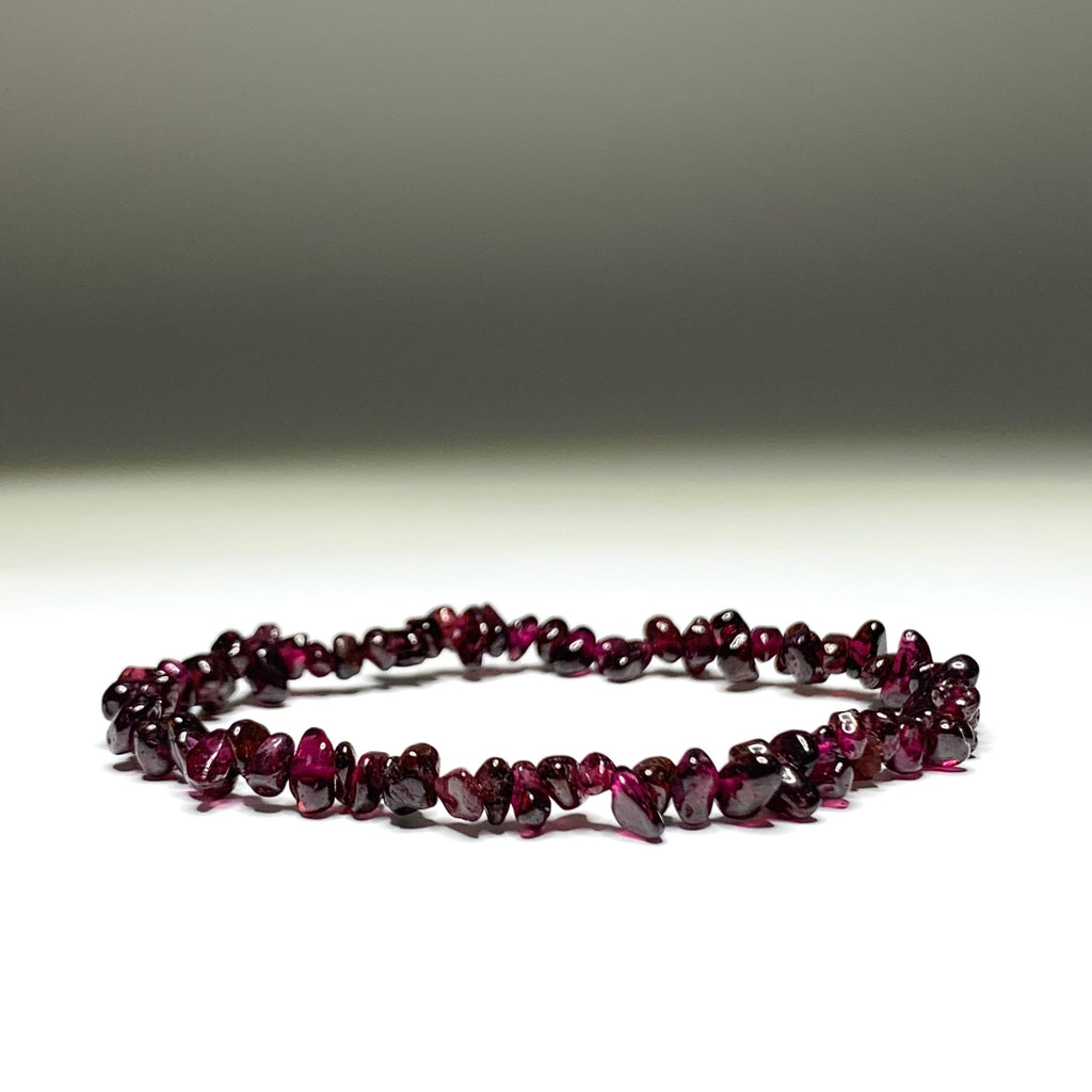 Garnet Crystal Chips Bracelet: Handmade Gemstone Beaded Bracelet
