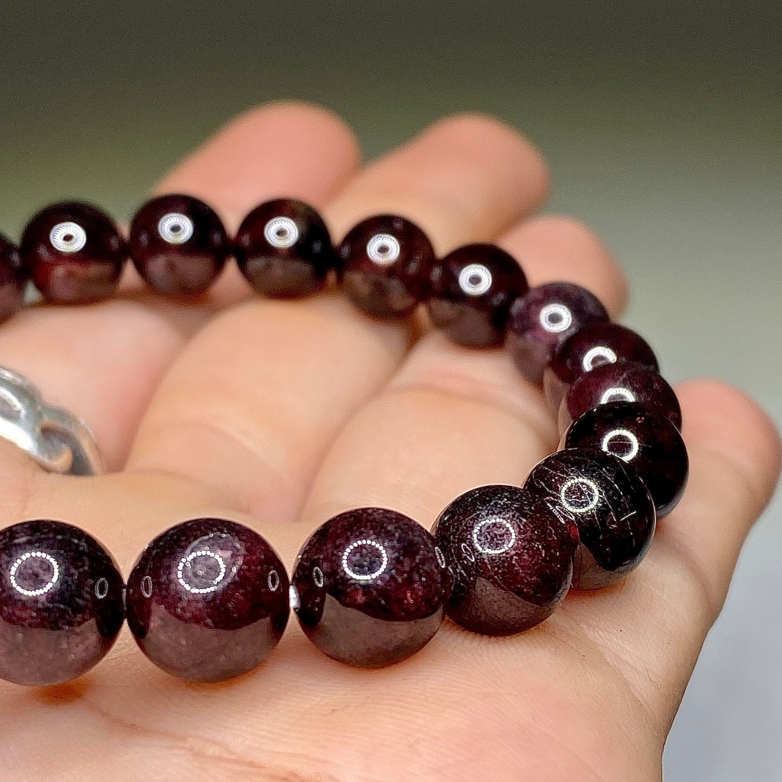 Garnet Crystal Bracelet: Handmade Gemstone Beaded Bracelet - #2