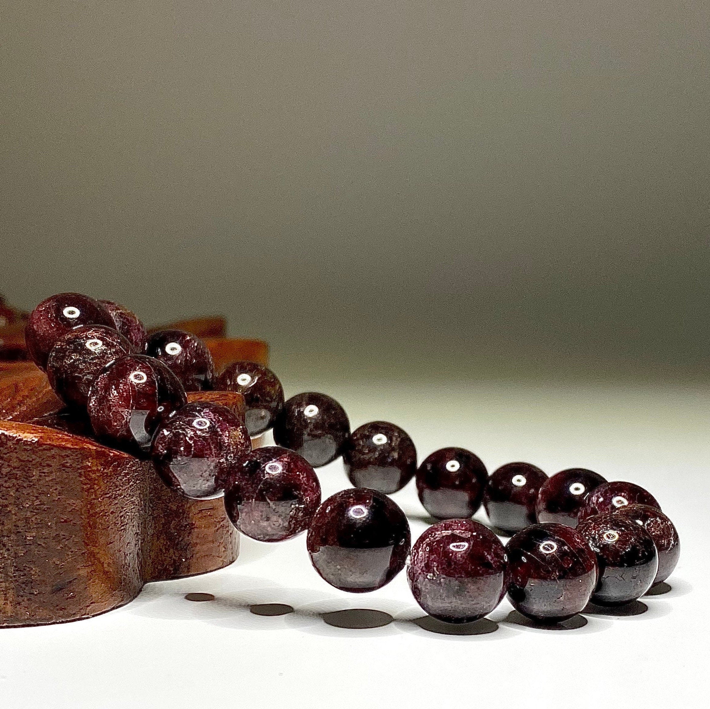 Garnet Crystal Bracelet: Handmade Gemstone Beaded Bracelet - #2