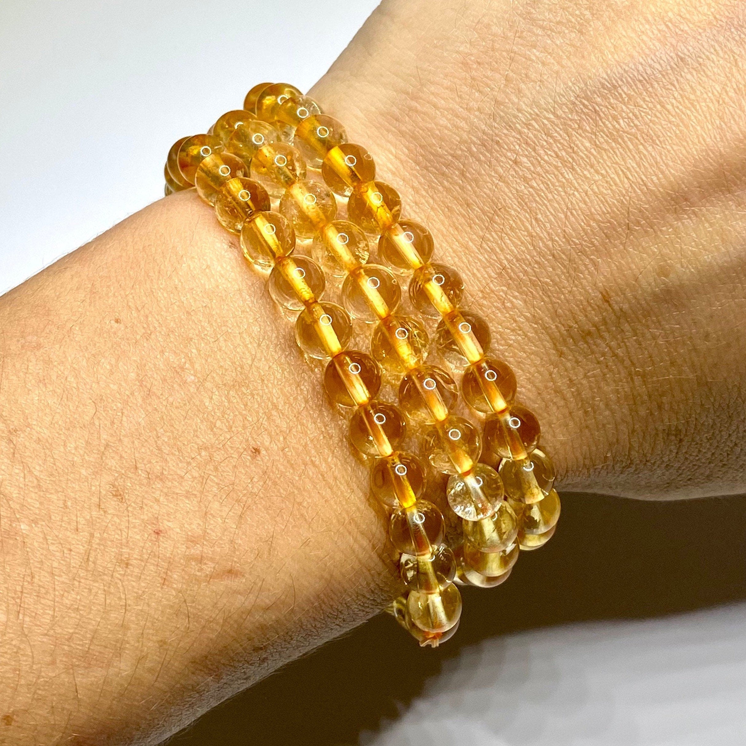 Citrine Crystal Bracelet: Handmade Gemstone Beaded Bracelet
