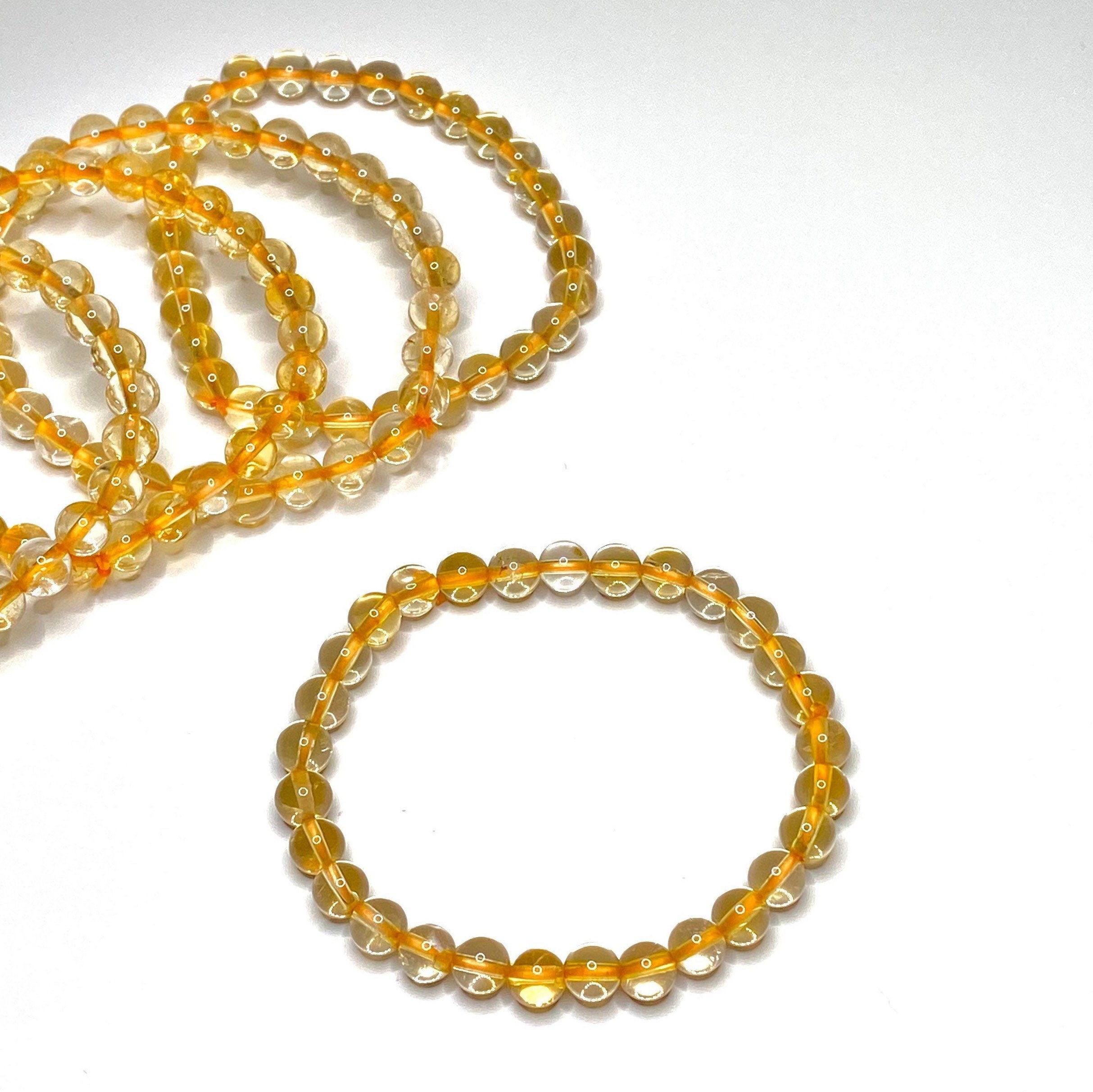 Citrine Crystal Bracelet: Handmade Gemstone Beaded Bracelet