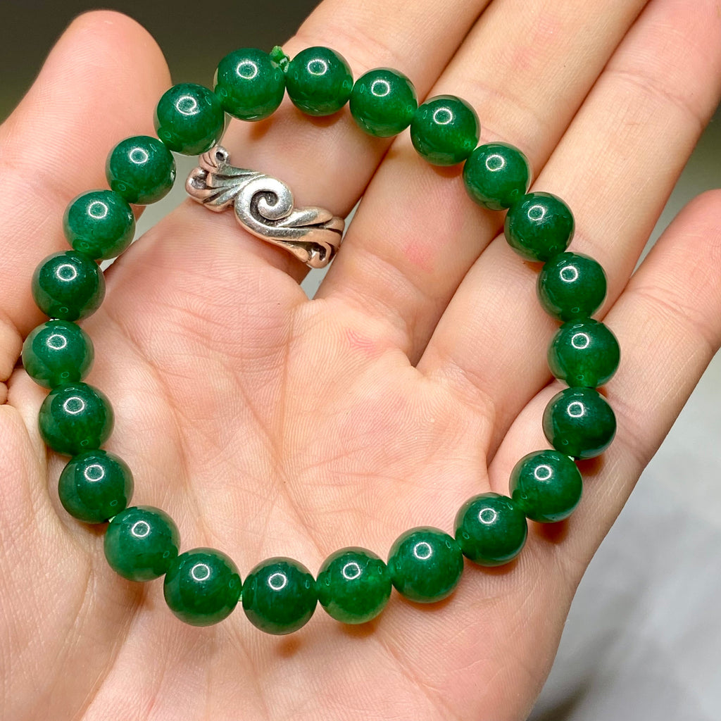 Green Jade Crystal Bracelet: Handmade Gemstone Beaded Bracelet