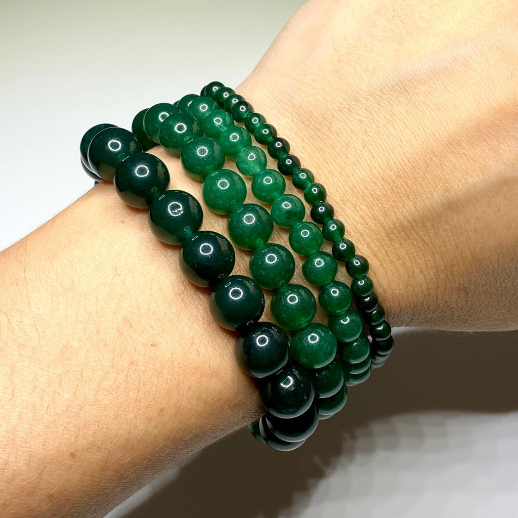 Green Jade Crystal Bracelet: Handmade Gemstone Beaded Bracelet