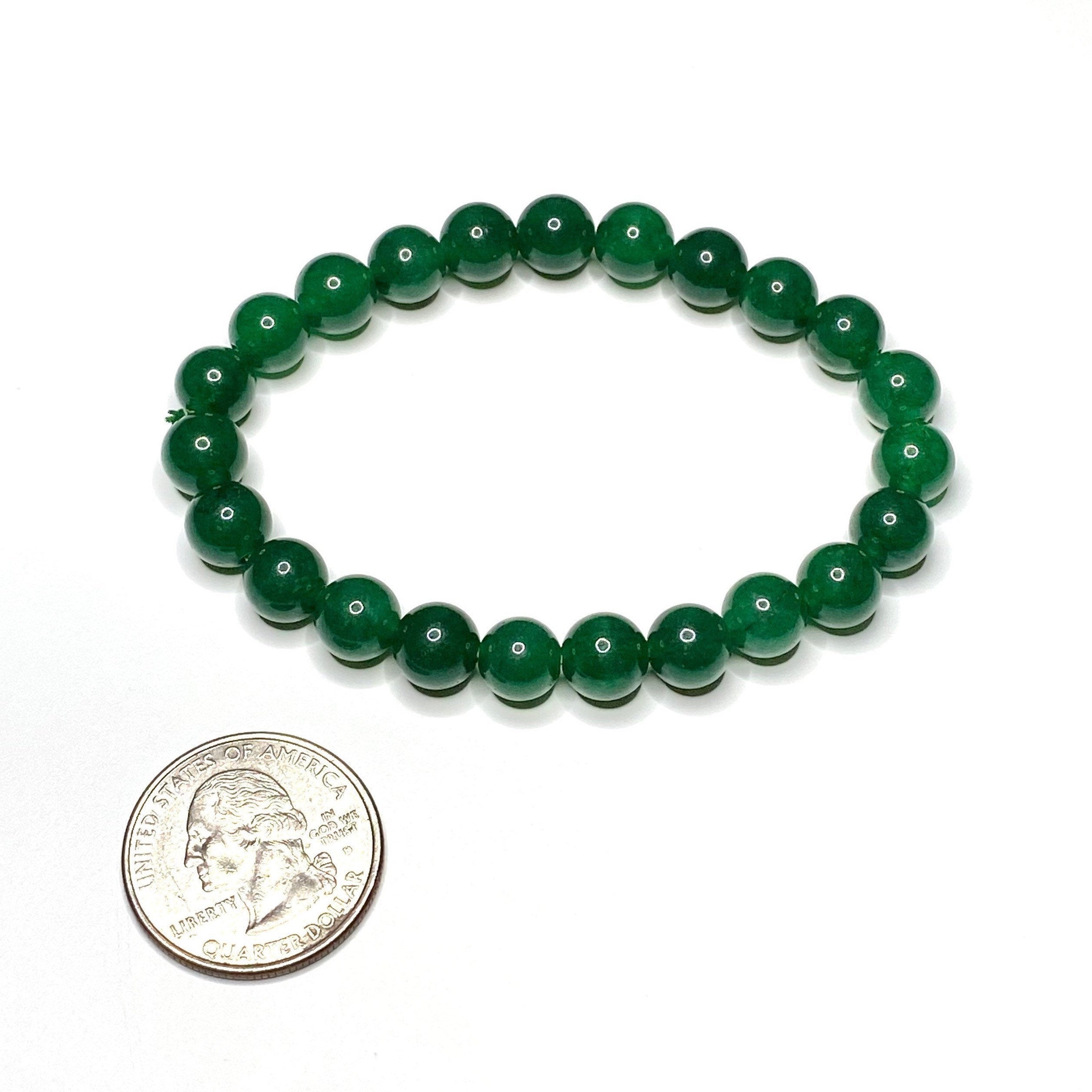 Green Jade Crystal Bracelet: Handmade Gemstone Beaded Bracelet