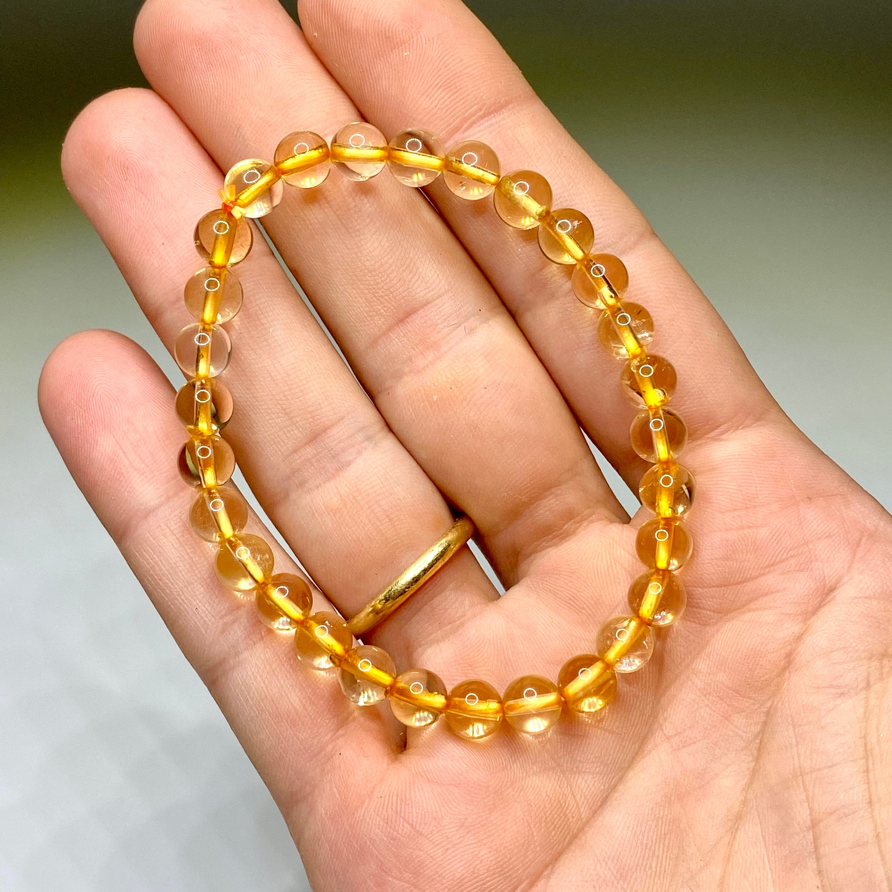 Citrine Crystal Bracelet: Handmade Gemstone Beaded Bracelet