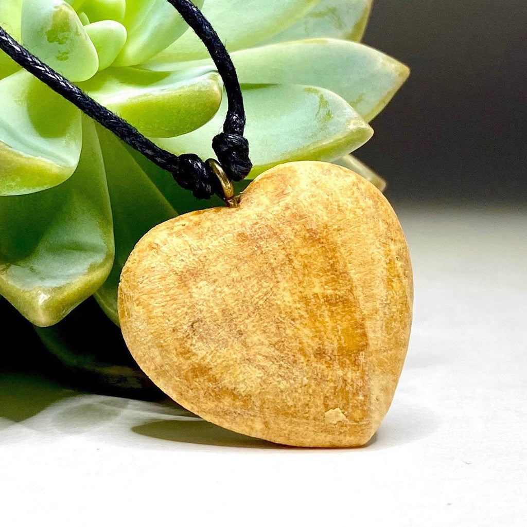 Palo Santo Cord Necklace, Heart Shaped Wooden Pendant