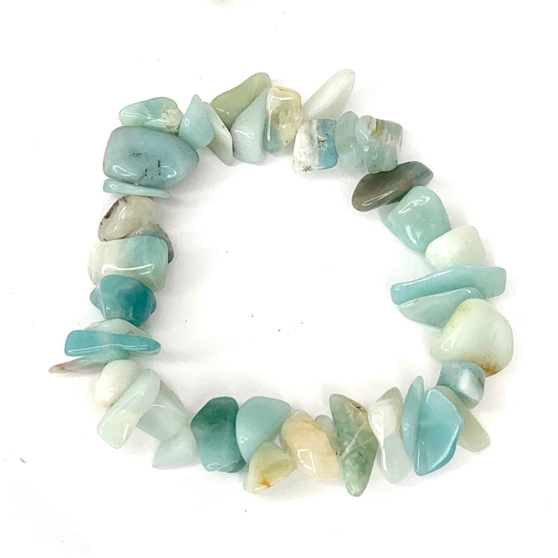 Amazonite Crystal Chip Bracelet: Gemstone Beaded Jewelry