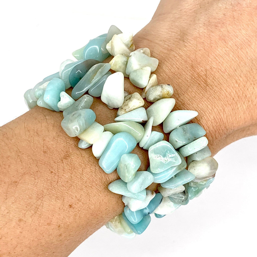 Amazonite Crystal Chip Bracelet: Gemstone Beaded Jewelry