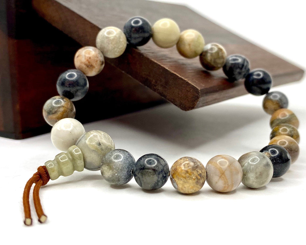 Picasso Jasper Crystal Bracelet: 6mm Gemstone Beaded Jewelry