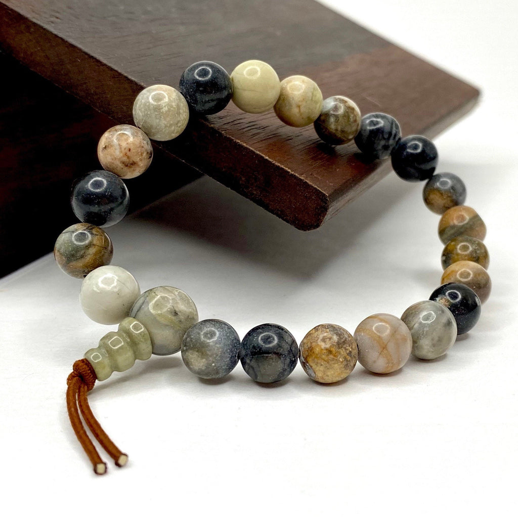 Picasso Jasper Crystal Bracelet: 6mm Gemstone Beaded Jewelry