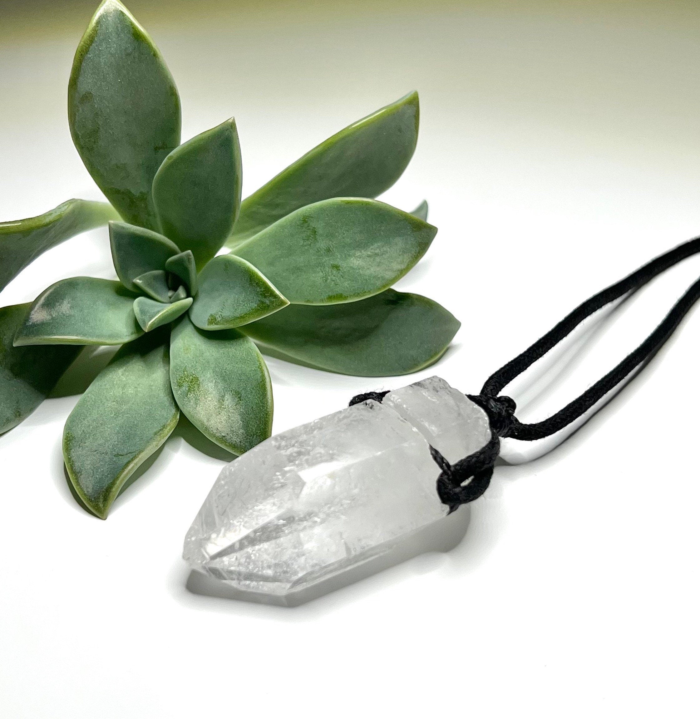 Clear Quartz Crystal Cord Necklace
