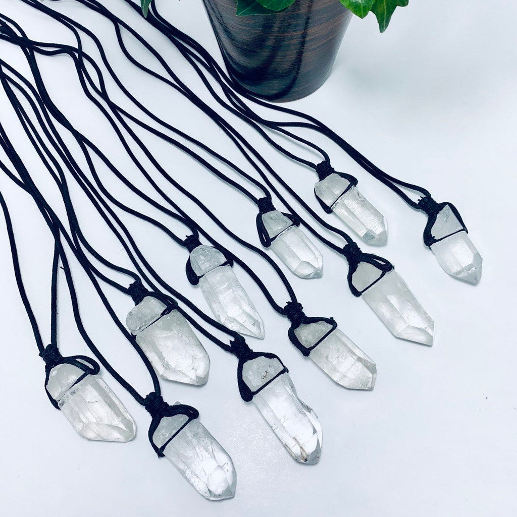 Clear Quartz Crystal Cord Necklace