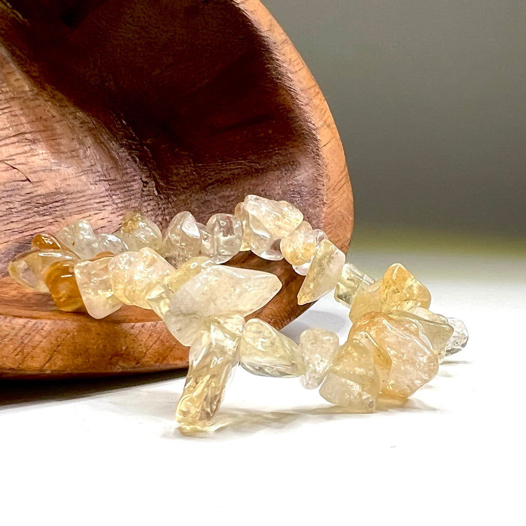 Citrine Crystal Chip Bracelet: Handmade Gemstone Stretch Bracelet