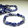 Sodalite Tumble Stone Bracelet: 8mm Gemstone Beaded Stretch Bracelet
