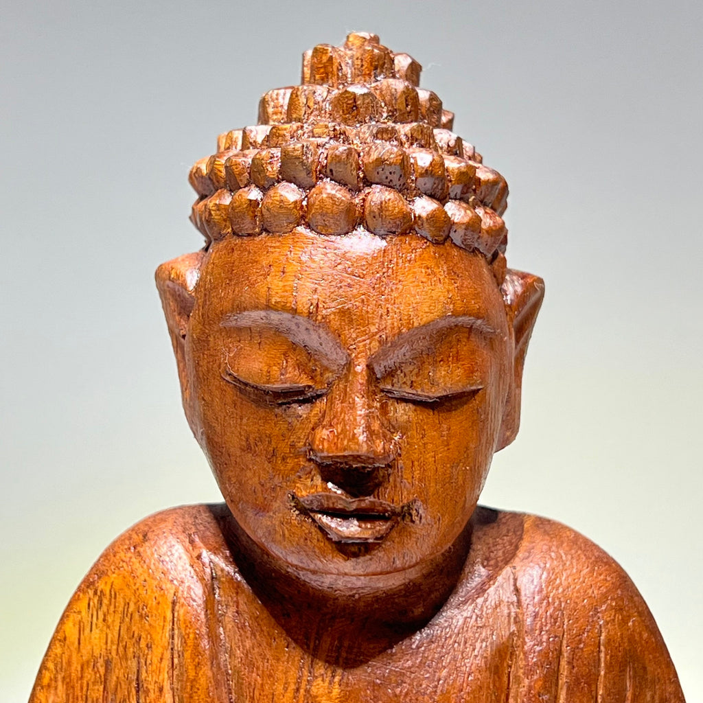 Wooden Serene Sitting Buddha