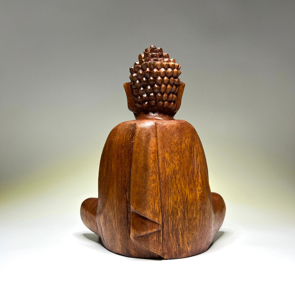 Wooden Serene Sitting Buddha