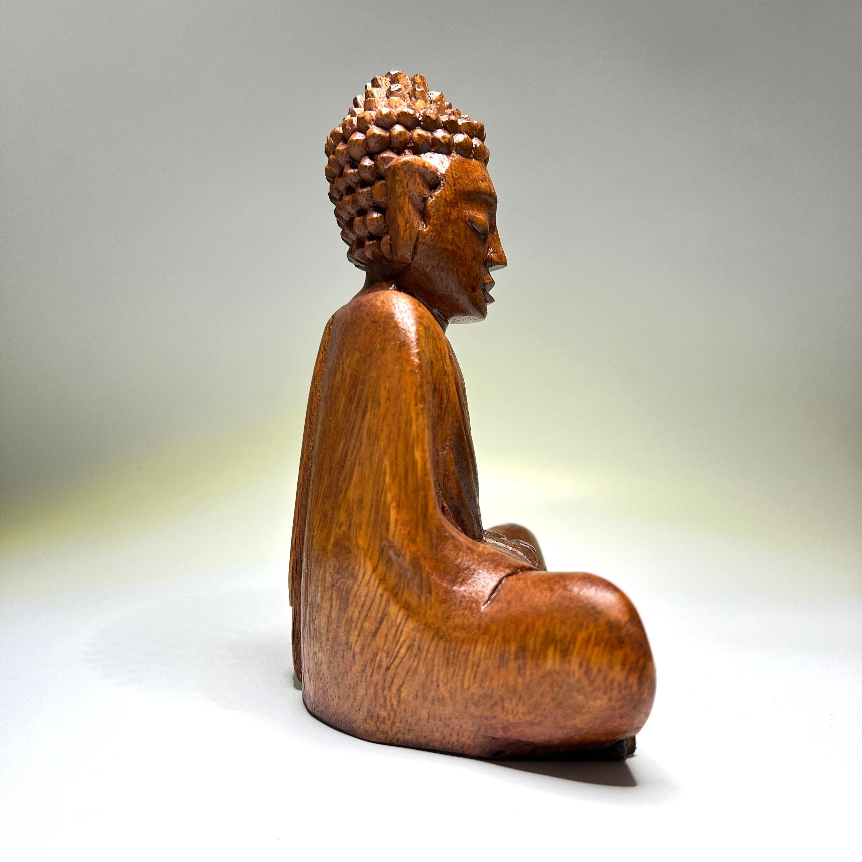 Wooden Serene Sitting Buddha