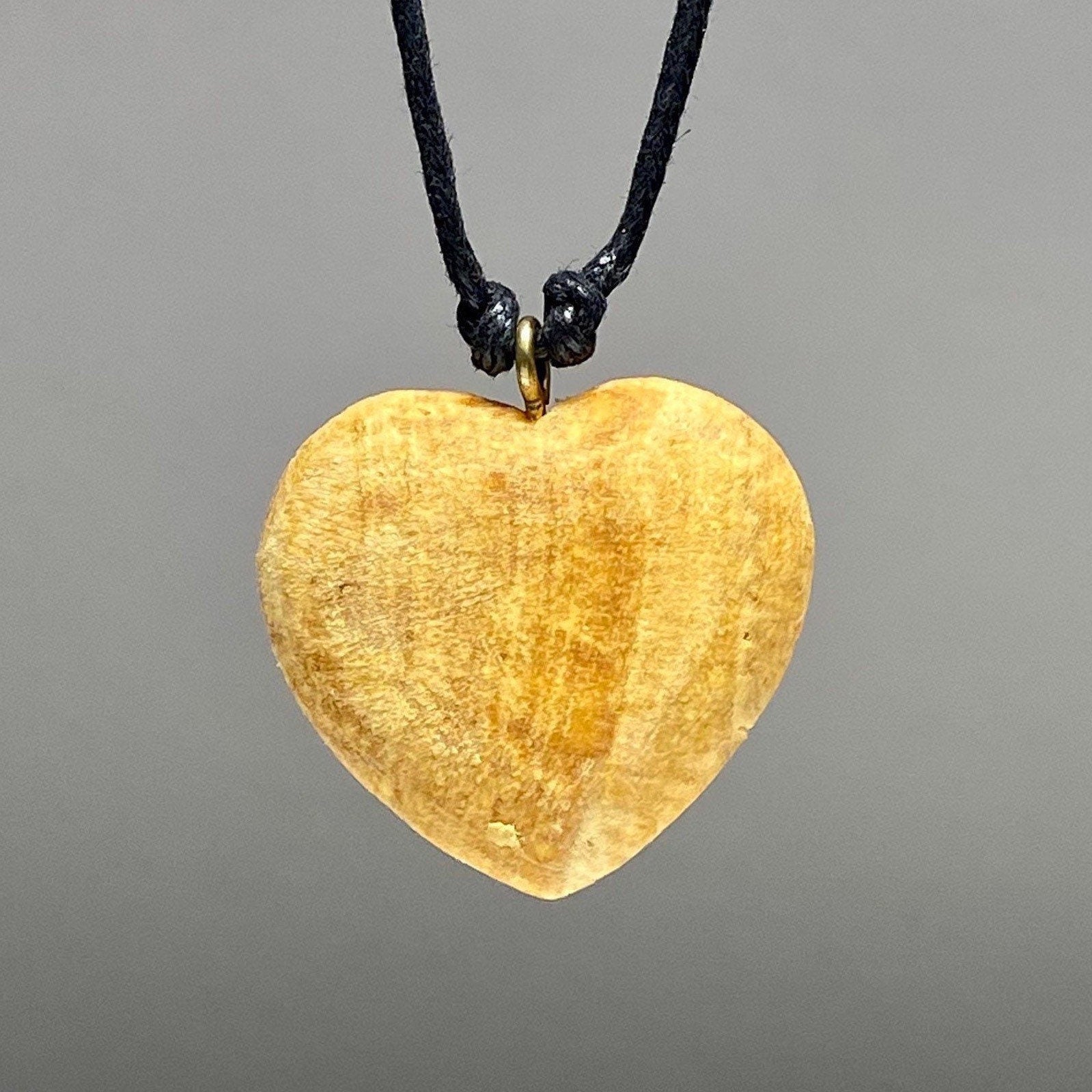 Palo Santo Cord Necklace, Heart Shaped Wooden Pendant