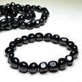 Shungite Crystal Beaded Bracelet: Handmade Tumbled Stone Bracelet, EMF Protection