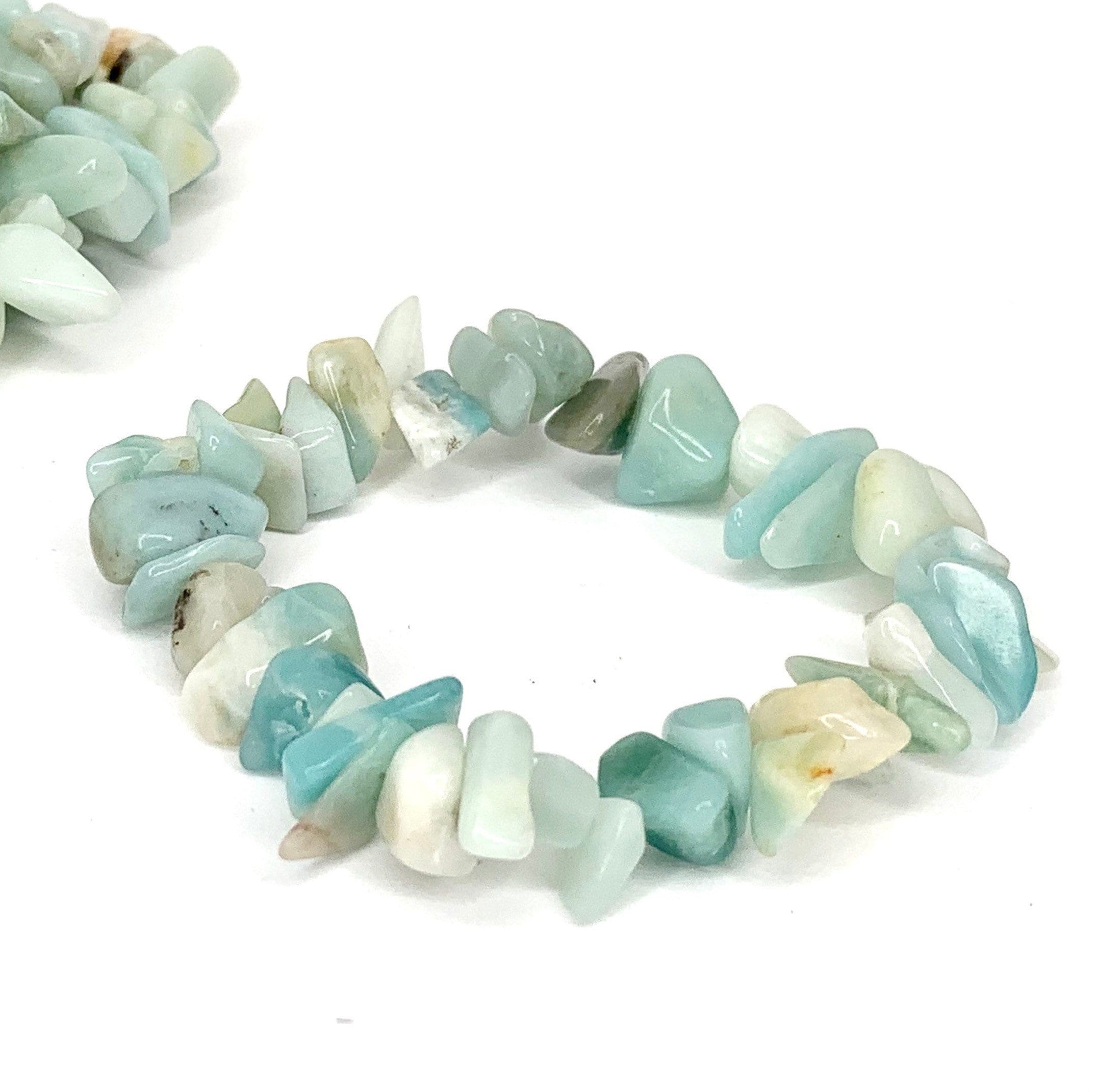 Amazonite Crystal Chip Bracelet: Gemstone Beaded Jewelry